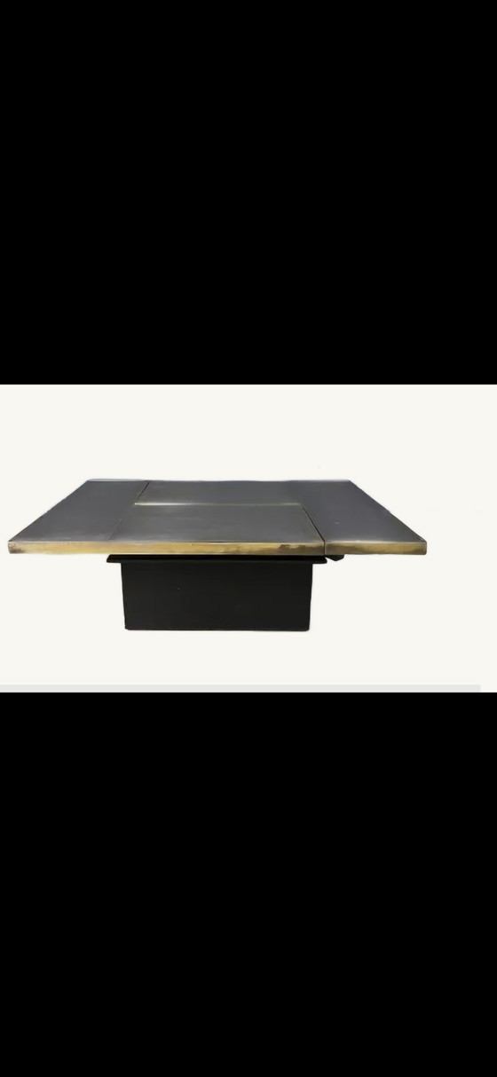 Coffee table with hidden bar by Belgochrom, 70s, Sculpture, Bronze, Brown (photo 5 of 5)