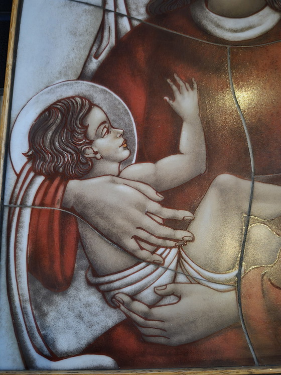 Image 1 of Religiöse Opalin-Ikone der Maria mit dem Jesuskind, Van Paridon-Brüder