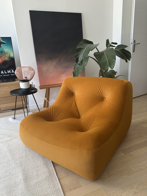 Ligne roset kali copper velvet armchair