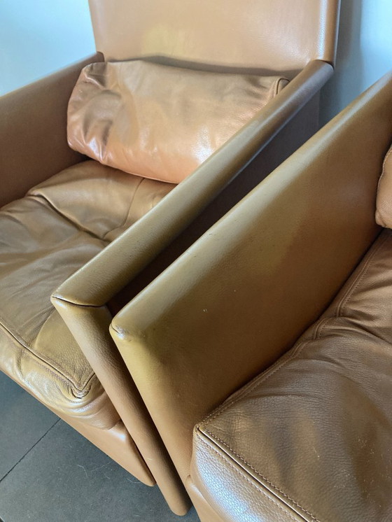 Image 1 of 2 Molteni & C Fauteuils in bruin leer 