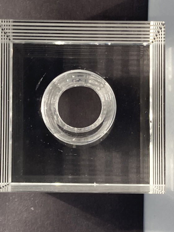 Image 1 of Lámpara de pared halógena moderna en cristal y metal cromado.