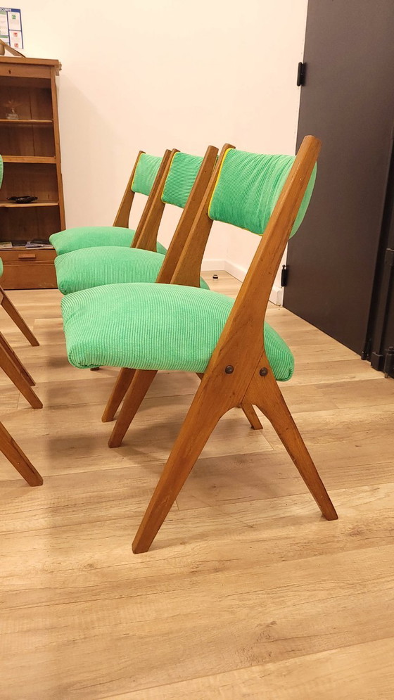 Image 1 of 5 sedie con gambe a compasso