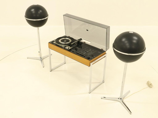 Wega Studio 3212 Hifi de Verner Panton & 2 enceintes Grundig Audiorama modèle 8000