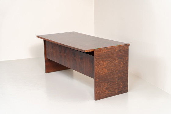 Rare double-sided “Vario” desk by Werner Wölfer for V-Form (Belgium, 1960s)., V Form, Wood, Brown, Vintage (photo 22 of 24)
