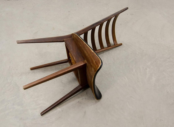 Image 1 of Set of Four ‘Quattro Colori’ Teak and Leatherette Dining Chairs in Style of Cees Braakman. The Netherlands, 1960s.