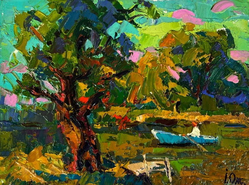 Fishing on the River Bank