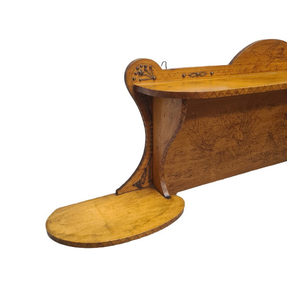 Image 1 of Antica mensola da parete fiamminga con scena di caccia, inizio XX secolo