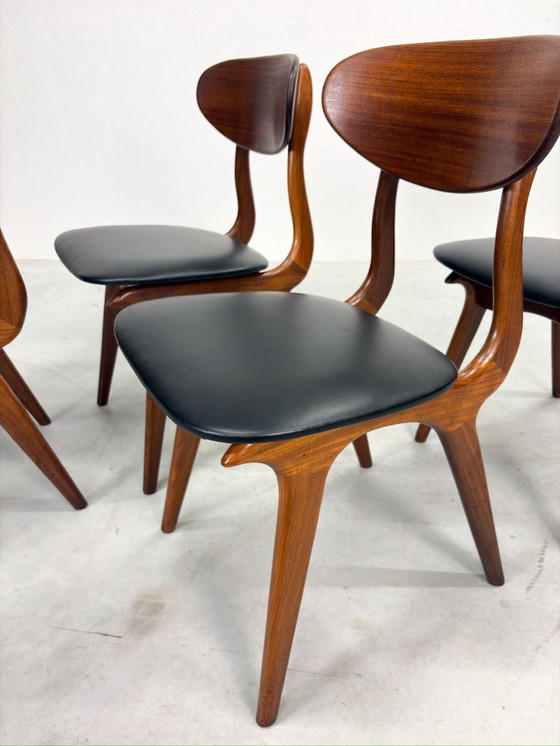 Image 1 of Set of dining room chairs 'Snavel' by Louis van Teeffelen