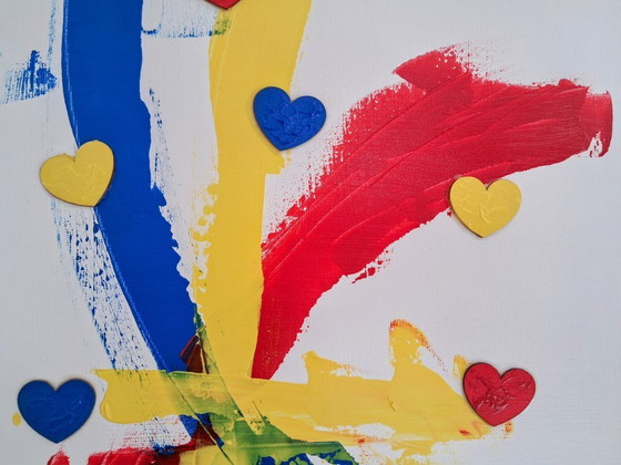 Image 1 of Enzo San Marco - Primaries Love - Kunstenaarsschilderij