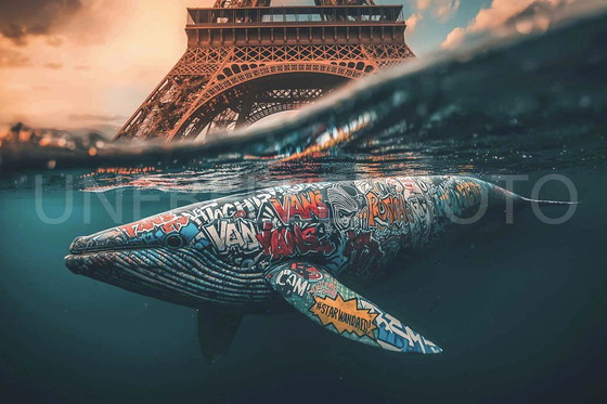 Image 1 of Fotografía impresa en plexiglás / París bajo el agua / París / Arte callejero / grafiti