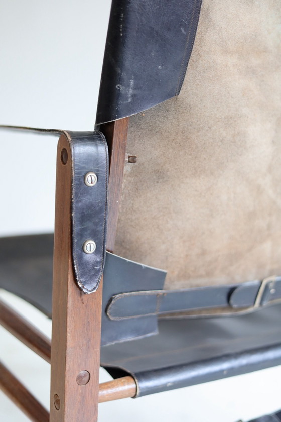 Vintage Safari Armchair, 50s/60s – Wood, Leather (photo 6 of 8)