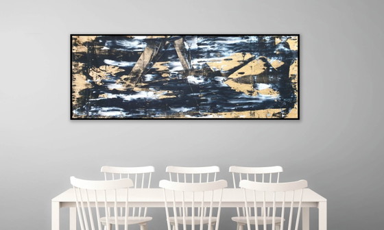 Jürgen Angeler - Gouden Barrière, Schilderijen & Tekeningen, Canvas, Zwart, Abstract (foto 7 van 14)