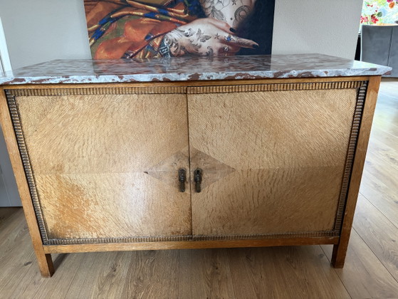 Credenza Art Déco vintage con piano in marmo – Credenze, Legno (photo 3 of 6)