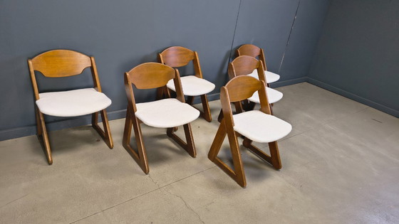 Image 1 of Vintage brutalist dining chairs, set of 6 - 1960s