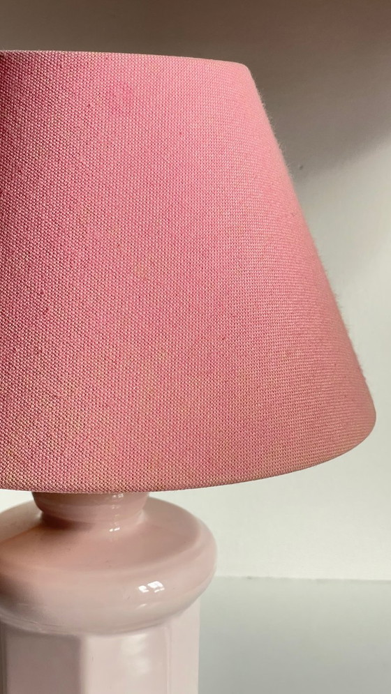 Image 1 of LAMPE Céramique Rose VINTAGE