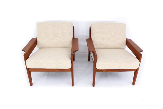 Image 1 of come nuova, 2x Arne Wahl Iversen f. Komfort, poltrona danese in teak della metà del secolo scorso, poltrona vintage, rivestiment