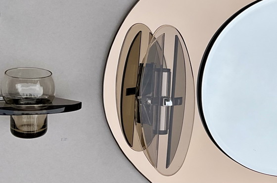 VECA, Italian design bathroom set, double mirror, 70s, Glass, Metal, Silver (photo 2 of 15)