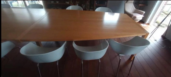 Image 1 of Very large maple design dining conference table solid 425 cm.