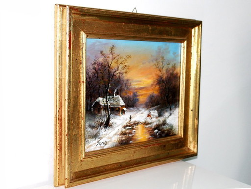 Jan Petrus SENTZ - Peinture à l'huile sur toile - encadrée - (44 x 41 cm)