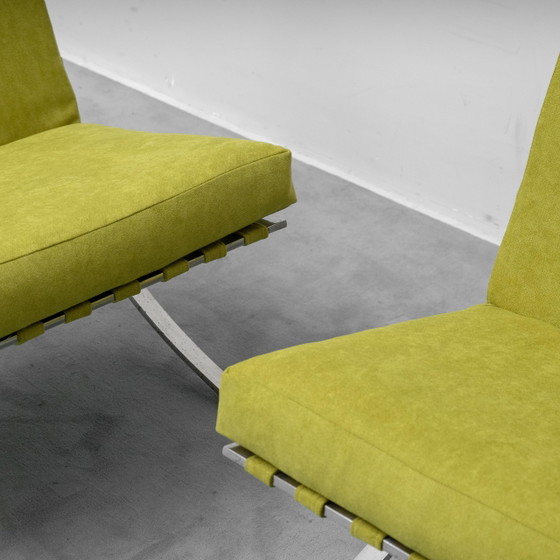 Coppia di poltrone lounge vintage in metallo cromato e tessuto verde – Anni ’60 (photo 2 of 10)