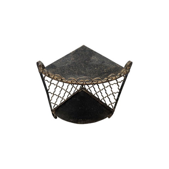 Image 1 of Vintage metalen hoek étagère, midden 20e eeuw