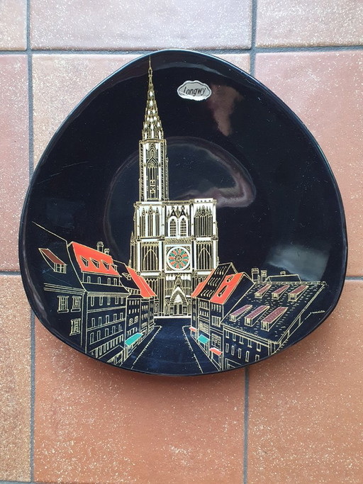 Plaque Longwy - Cathédrale De Strasbourg (N 3522) - 1950/'60 – wanddecoratie, Ceramic