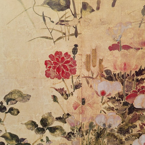 Image 1 of Afdruk op papier, fragment van “Zomer- en herfstbloemen”, Tawaraya Sōtatsu, Rimpa-school, jaren 90 - Japan