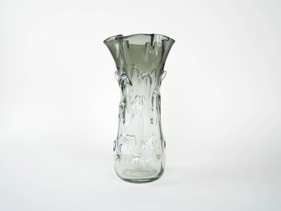 Image 1 of Grijze vaas, Murano glas, jaren 60, gemaakt in Italië