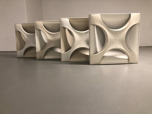 4x Staff Leuchten wall lamps Rolf Krüger model Oyster