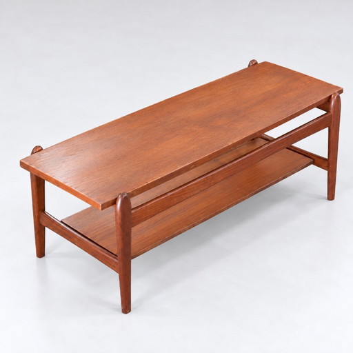 Vintage Teakholz Couchtisch mit wendbarer Platte