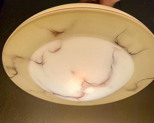 Art Déco Deckenlampe mit Rauchdekor (ca. 1930er-Jahre)