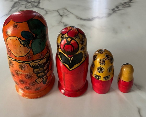 Image 1 of Set of 4 traditional Russian dolls or matryoshka dolls