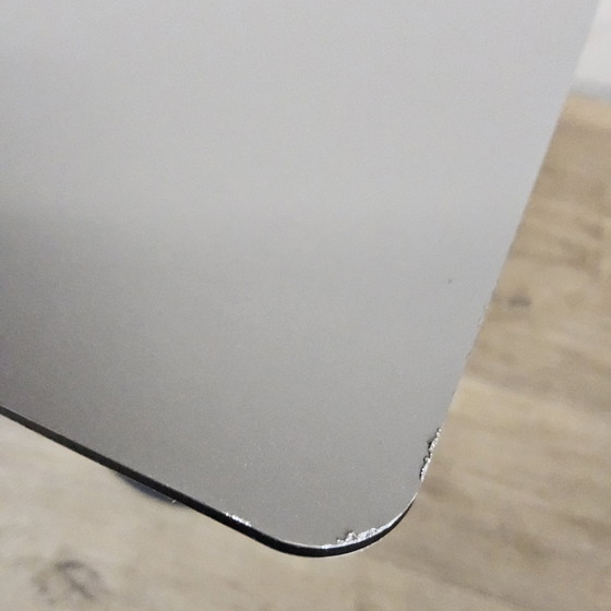 Image 1 of Modern curved metal minimalist side table with magazine rack / newspaper rack / magazine rack