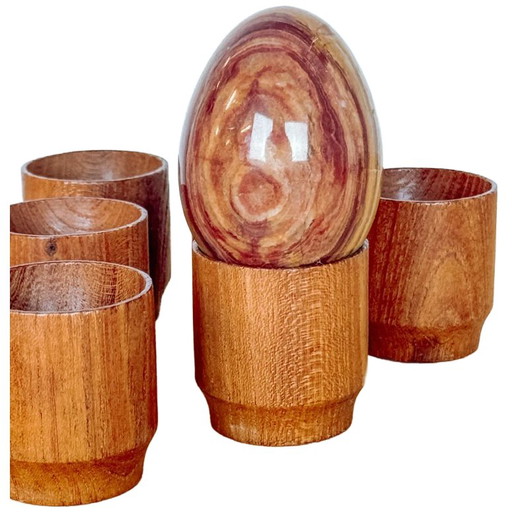 Set Van 6 Houten Deense Eierdoppen