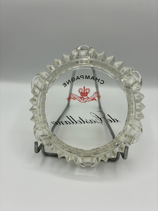 Gegoten glazen reclame-asbak – Champagne de Castellane – Épernay – Vintage – decoratieve objecten, Glass (photo 2 of 3)