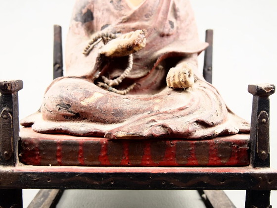 Antique Kobo Daishi Statue in Zushi Shrine – Japan Edo Period Buddha – Sculpture, Wood (photo 14 of 40)