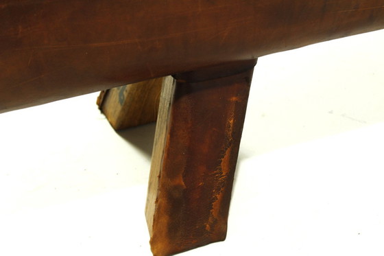 Image 1 of Panca da ginnastica vintage in pelle con maniglie, anni '40