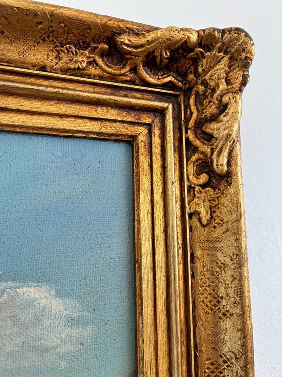Dipinto a olio vintage firmato, paesaggio di lago di montagna – Dipinti e disegni, Canvas (photo 5 of 13)