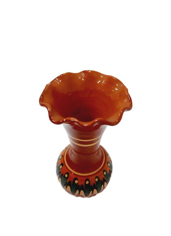 Image 1 of Vaso vintage smaltato a goccia, marrone chiaro