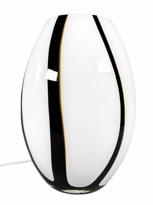 Vintage 1970s/80s glass table lamp by Volux, Italy – tafellampen, Plastic