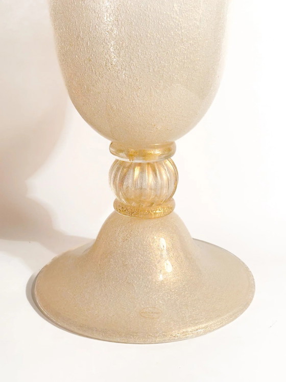 1950s Gilded Pulegoso Murano Glass Vase – Gold (photo 3 of 13)