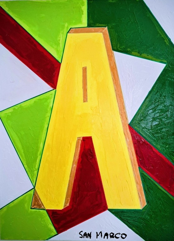 Image 1 of Enzo SAN MARCO - Liefde met een hoofdletter A - Schilderij van de kunstenaar