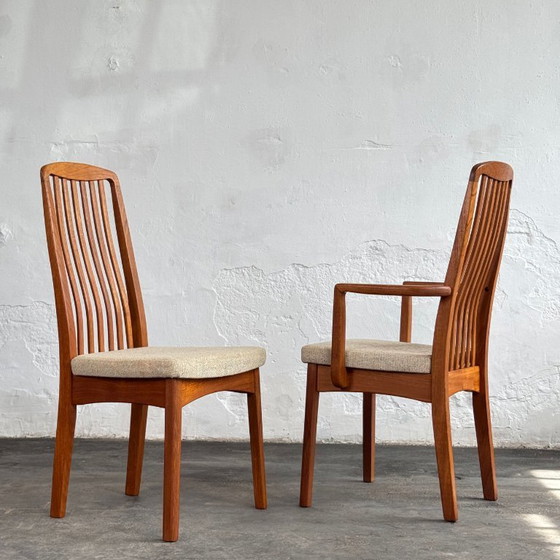 Image 1 of Set of 6 Danish Dining Chairs with 2 Carvers
