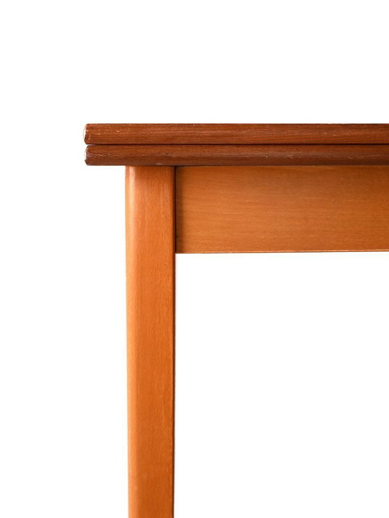 Image 1 of 1950s Scandinavian Table with Teak Top and Extensions