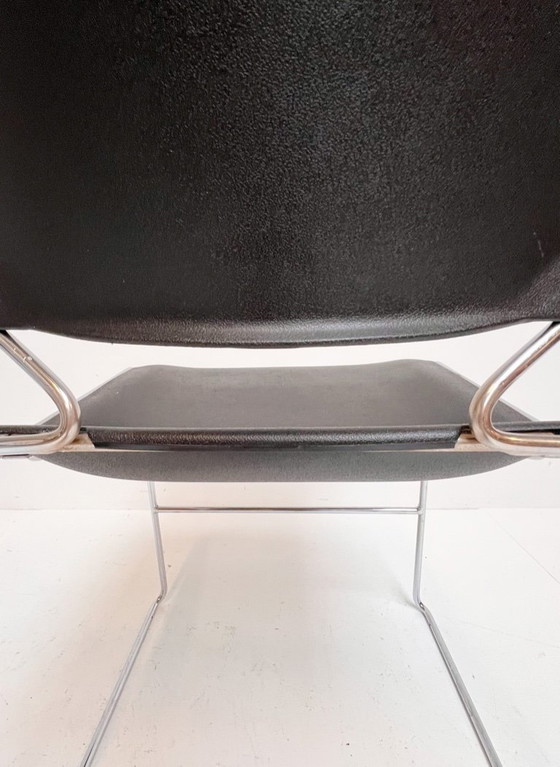 Image 1 of Set of 6 black Matrix Krueger chairs by Thomas Tolleson, 1970s