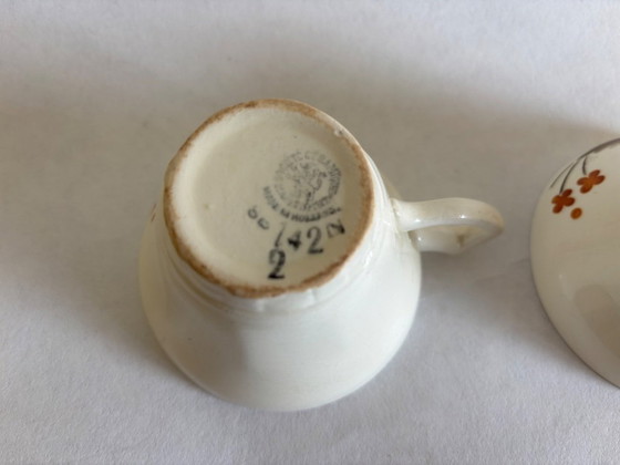 Image 1 of Set of 2 Societe Ceramique "Beatrix" cups and saucers