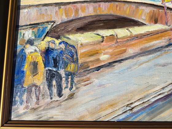 Original Parisian Street Scene Art, Notre Dame Cathedral & Seine River, Paintings & Drawings, Canvas (photo 7 of 10)