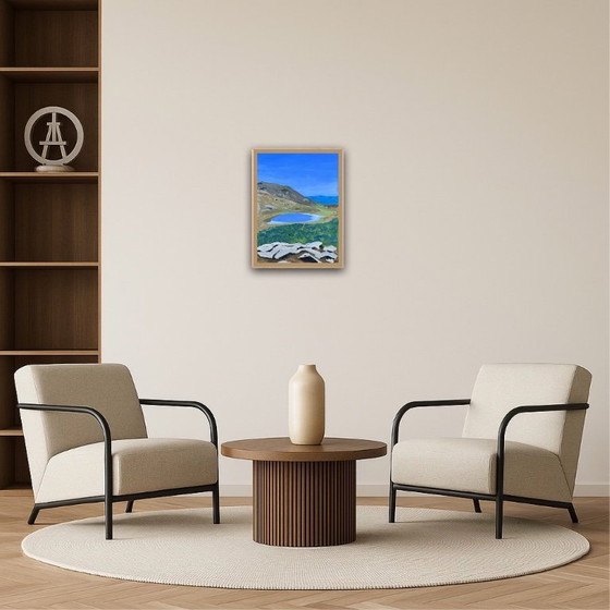 Image 1 of Gouache op natuurlijk papier.  La de Nino - Corsica Formaat 40x30cm