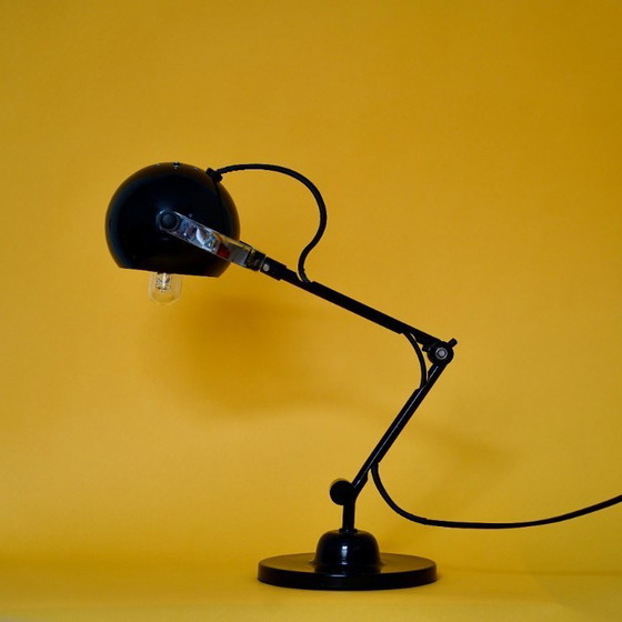 Image 1 of Vintage BHV Space Age "Eyeball" Desk Lamp - Mid-Century Modern - Black & Chrome