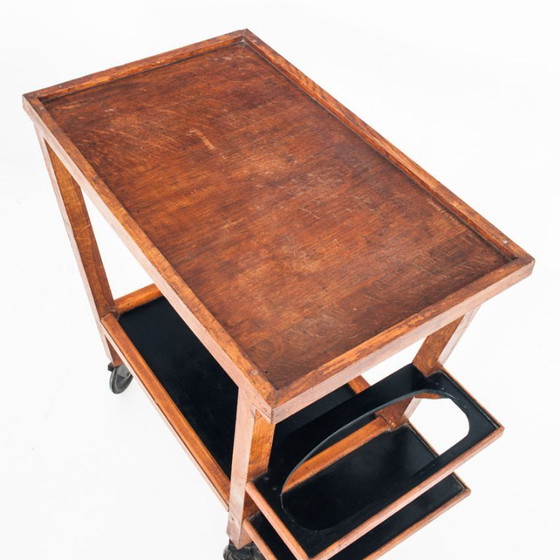 Carrello bar vintage in rovere con vassoio rimovibile. Francia, anni '50. – Carrelli bar, Wood (photo 13 of 13)